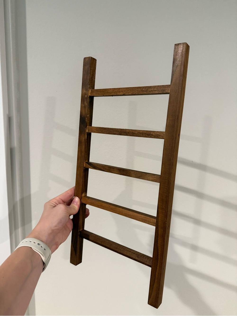 Mini Rustic Dark Wood Tiered Blanket Ladder Display Shelf Farmhouse Decor Christ